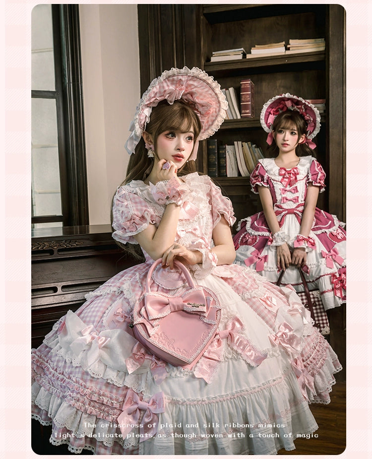 Mademoiselle Pearl - Heart Woven Concerto - IP Collab Sweet Lolita OP Dress, Bow Accents 43765:785880