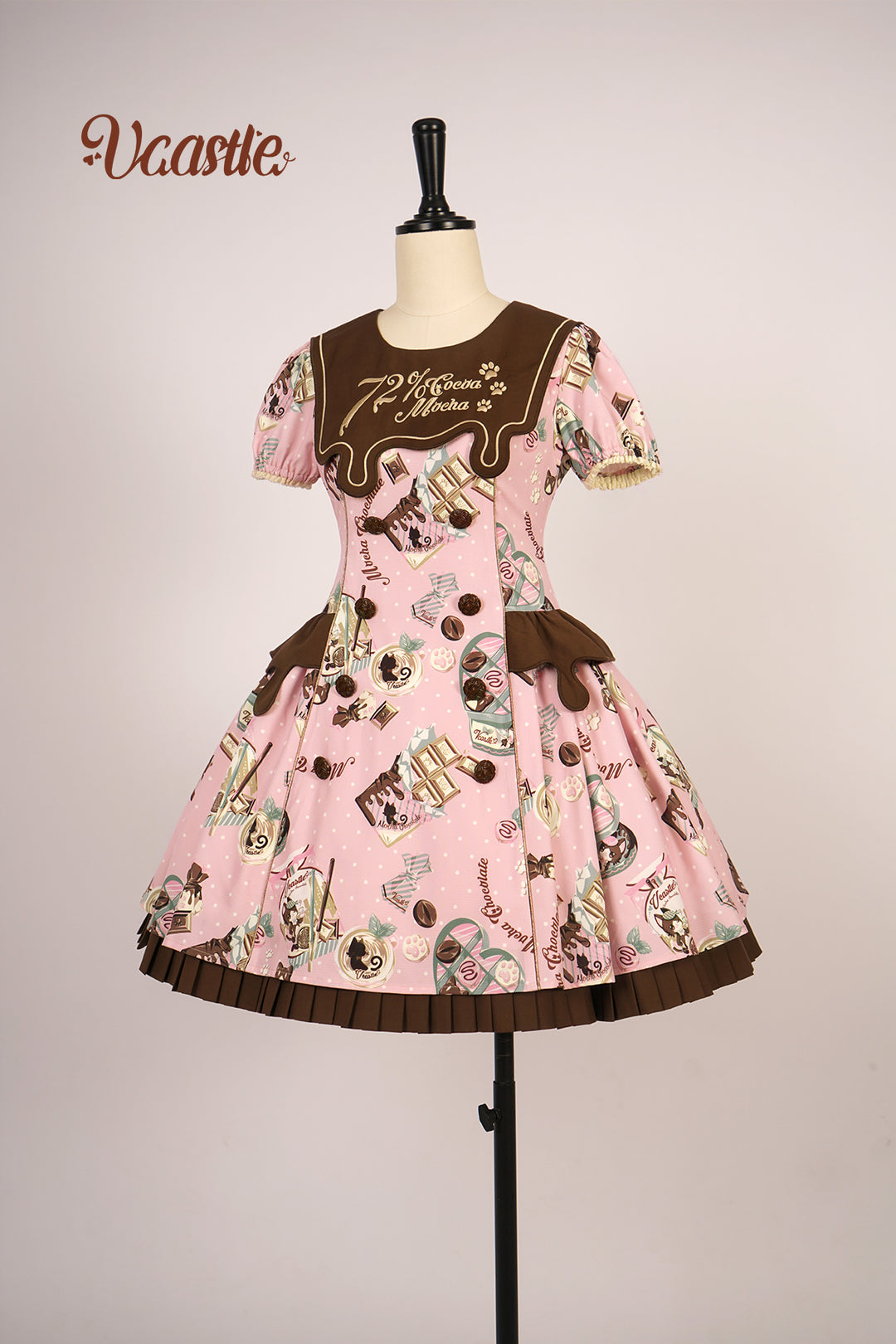 Vcastle~Mocha Choc~Kawaii Lolita Slopette Dress Suit Multicolors S pink OP 