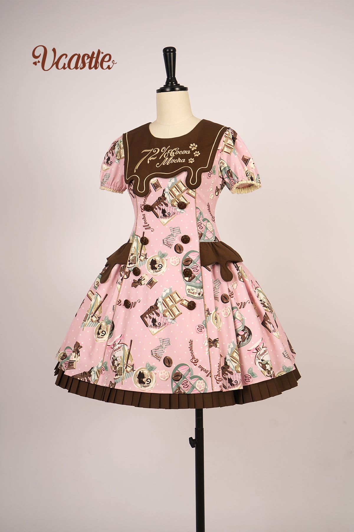 Vcastle~Mocha Choc~Kawaii Lolita OP Dress Multicolors S pink OP 