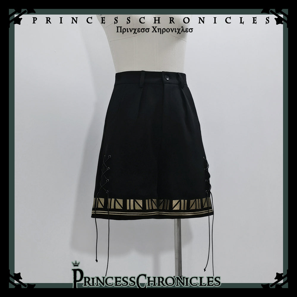 Princess Chronicles~Black Cat~Ouji Lolita Shorts with Embroidered Straight Leg 42388:738714