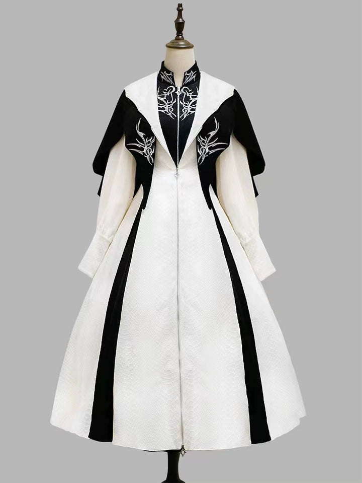 Morning mist and warbler~Dragon Scale~Gothic Lolita Jumper Dress Goth Coat S White Coat