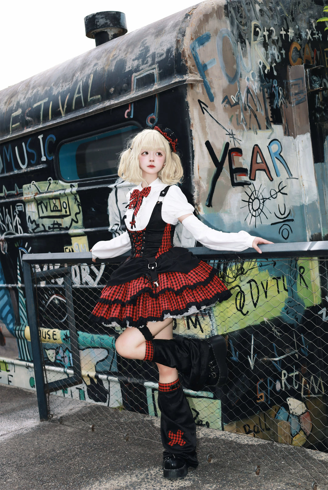 Xiaoxin~Rebel Sweetheart American College Sweet and Spicy Set Idol Lolita Dress   