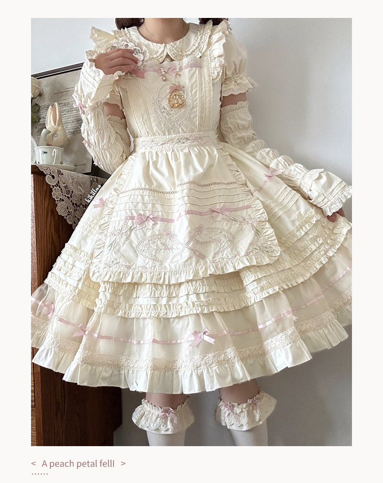 The Seventh Doll~Hazy Afternoon~Vintage Lolita OP Dress Embroidered Apron   