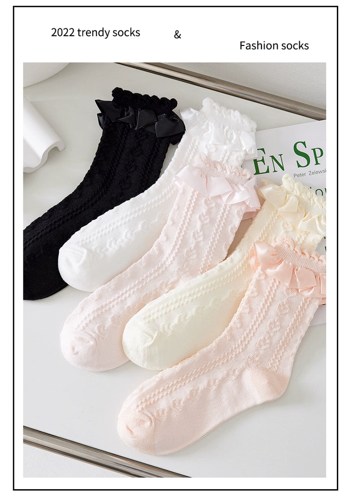 (BFM)JingChi~Sweet Lolita Socks Women's Multicolor JK Mid-Calf Socks   
