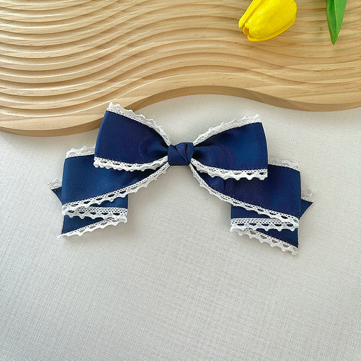 Qingyi Handmade~Sweet Lolita KC Multicolor Bow Lolita Headwear Navy blue  