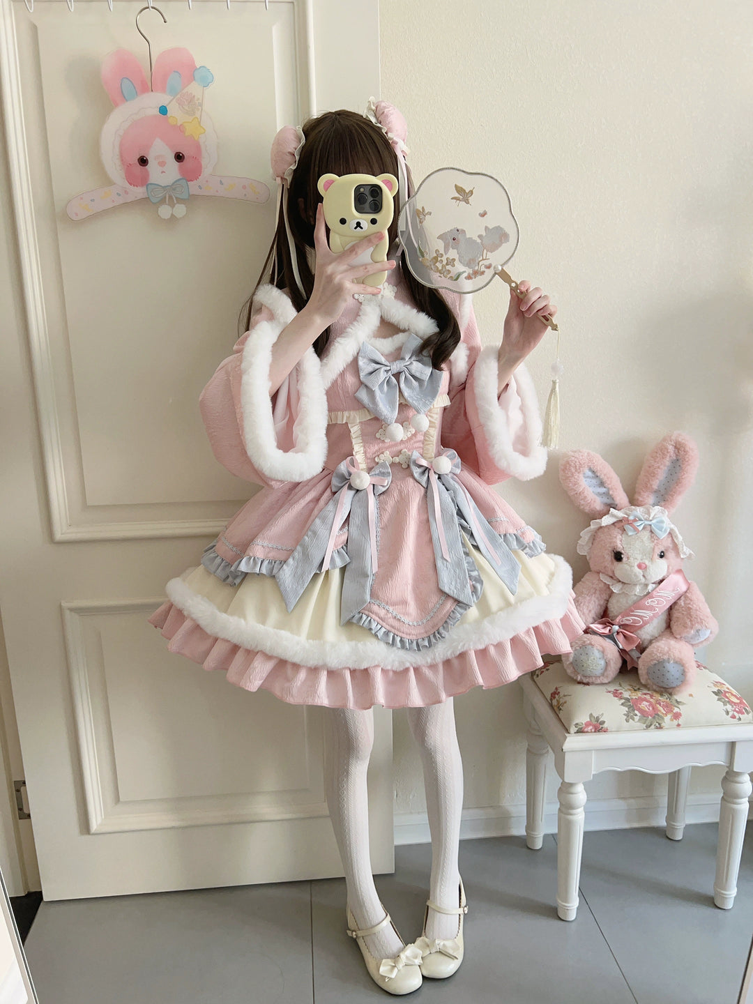 Sugar Girl~Taomian Meiyi~Winter Qi Lolita JSK Suit New Year Lolita Dress