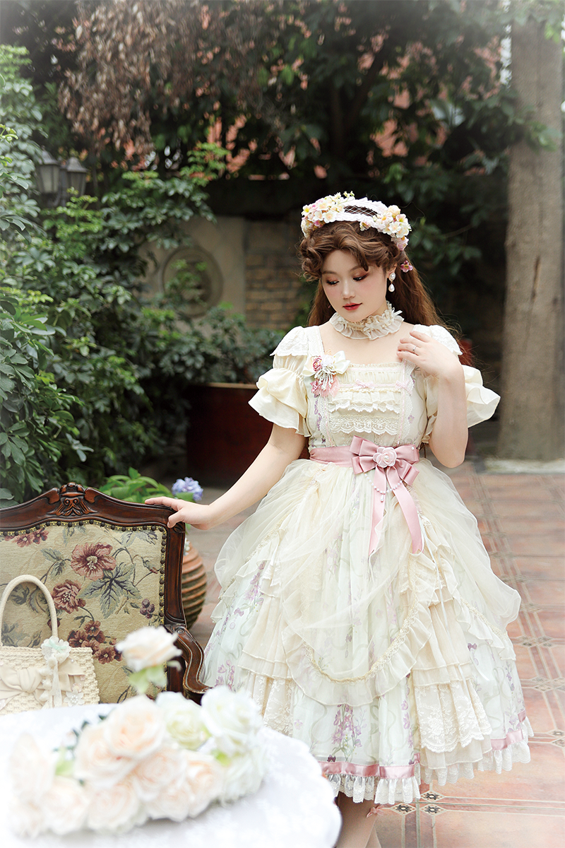 NanShengGe~Old Dream~Elegant Lolita OP Dress Plus Size Dress M Ivory OP only 
