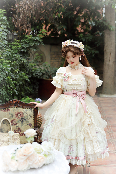 NanShengGe~Old Dream~Elegant Lolita OP Plus Size Dress M Ivory OP only 