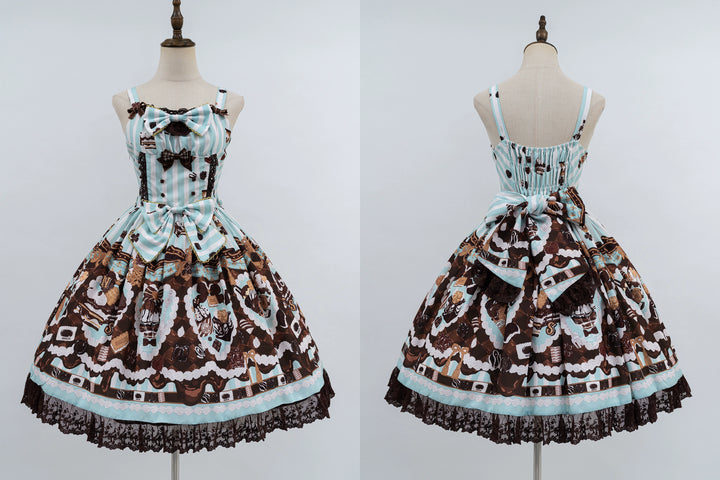 Nn Star~Royal Chocolate 2.0~Sweet Lolita Dress Suit Cute Print Lolita OP and JSK