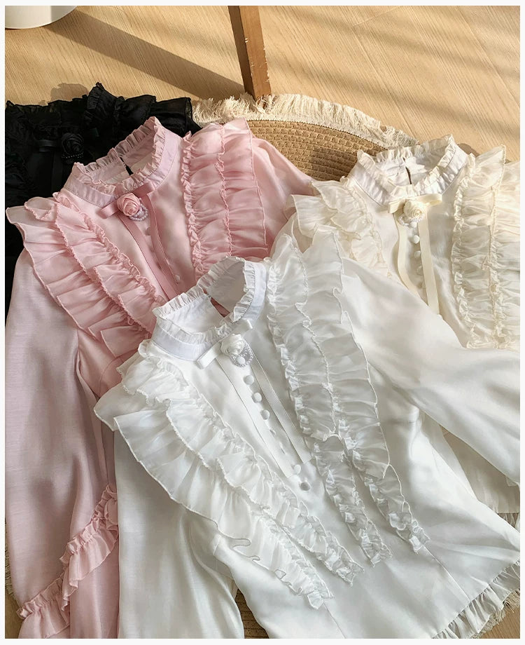 Miss Laura - Versatile Classic Lolita Blouse, Lattern Sleeves 44703:819360