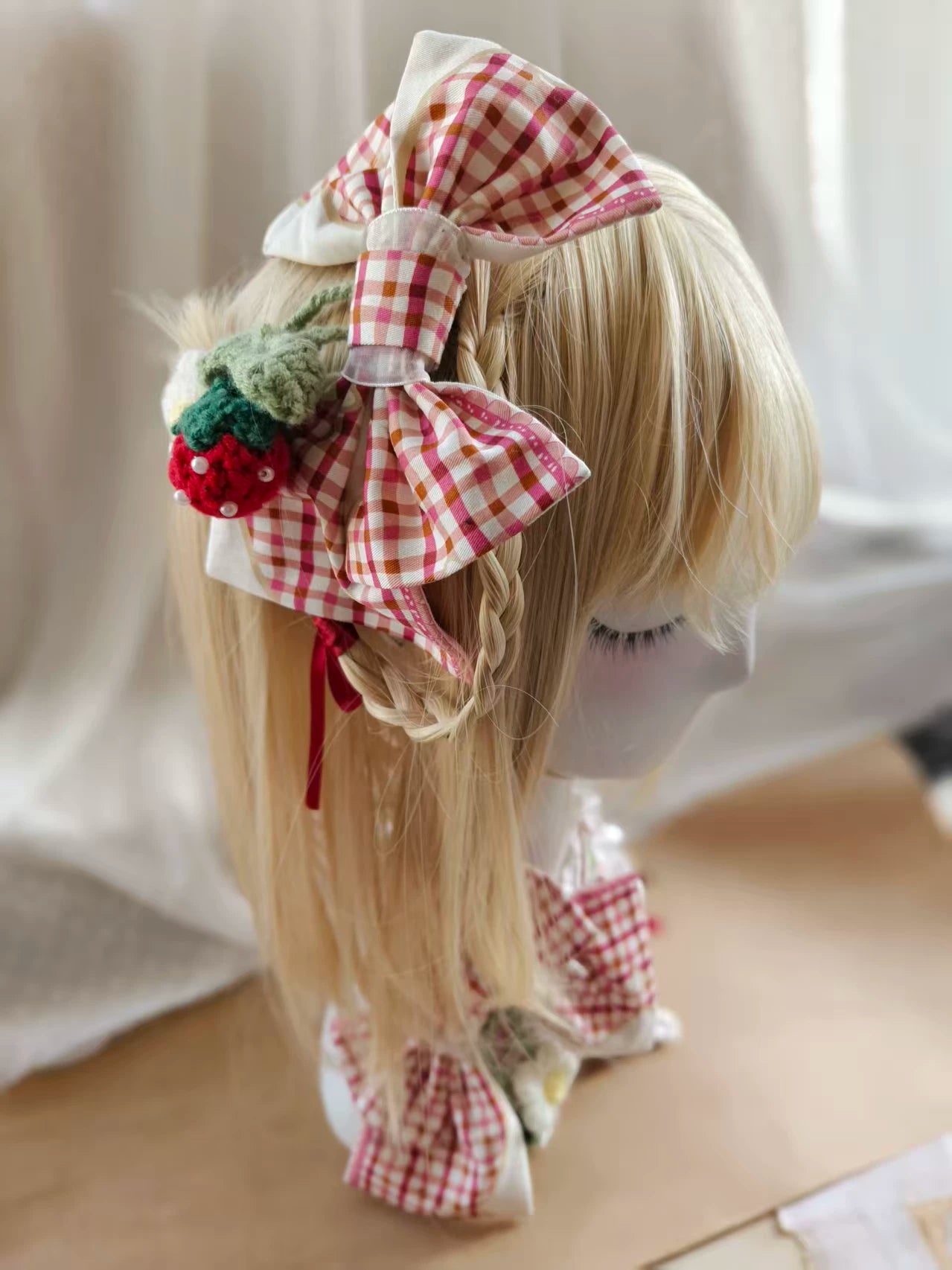 Cranberry and Lucky Clover - Cotton Sweet Lolita JSK Dress, Strawberry and Floral Print 45296:846332
