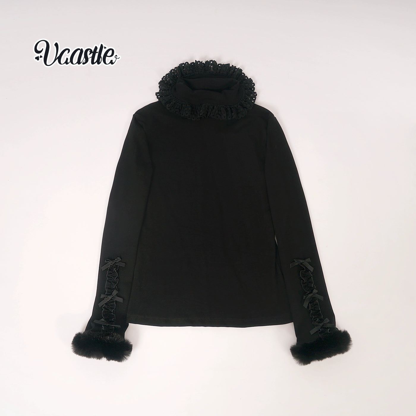 (Buy for me) Vcastle~Sweet Lolita High-neck Long Sleeve Sweater S black 