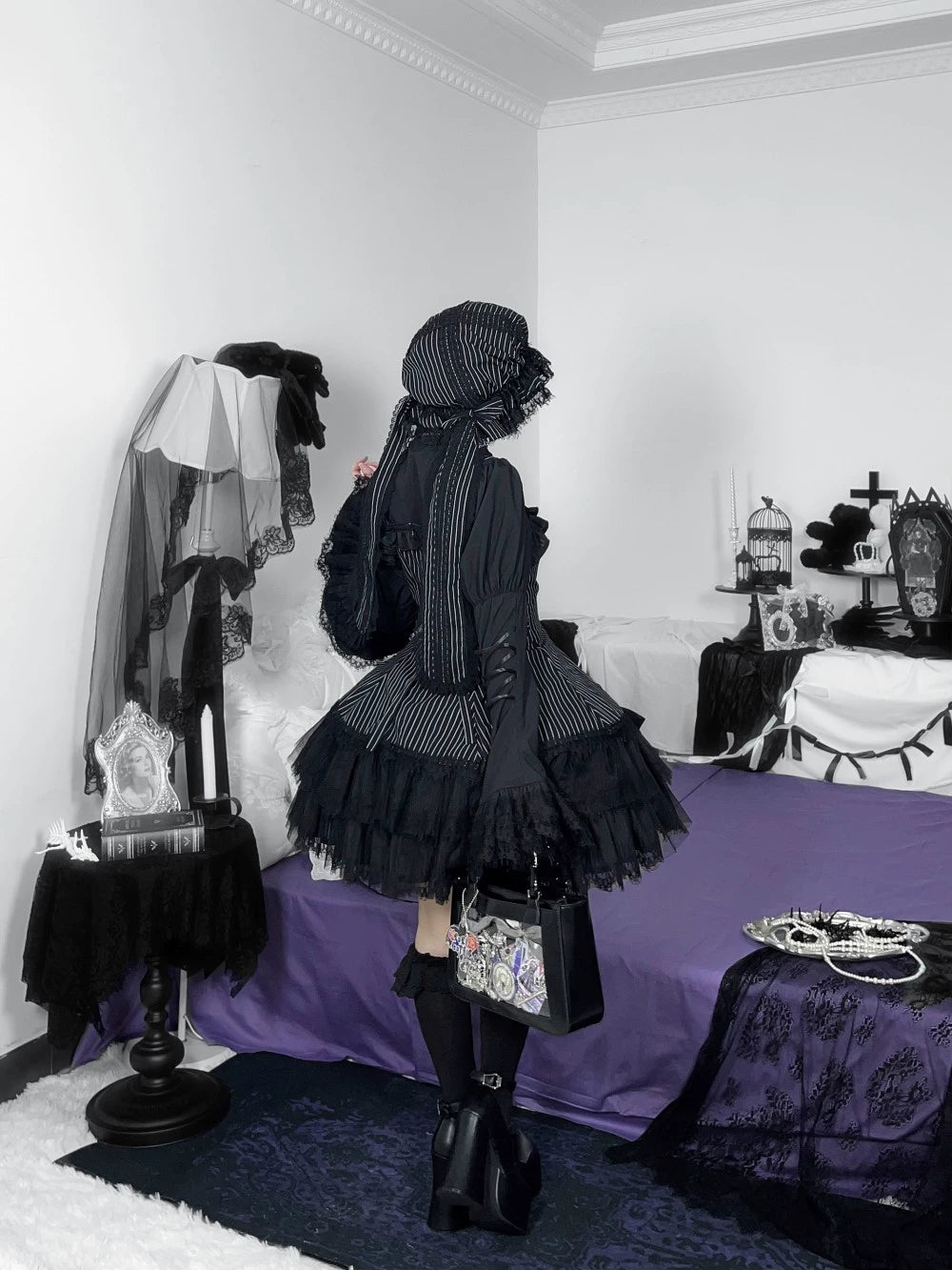 Frozen in time~Bunny Fantasy~Gothic Lolita JSK Dress Princess Sleeve Shirt 41862:716492