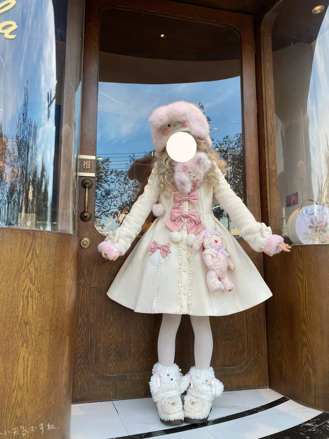 Sakurahime~Sweet Cookie~Sweet Lolita Coat Detachable Cape Pastel Outwear   