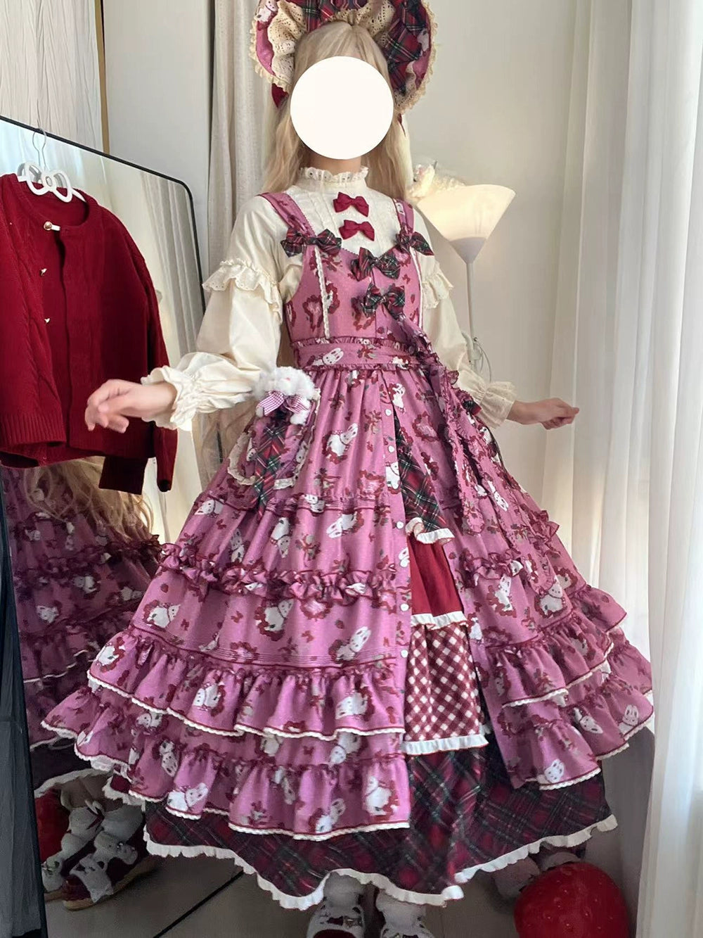 Miss Point - Forest Berry Bunny - Sweet Lolita JSK Elegant Bunny Print Dress 41972:721040