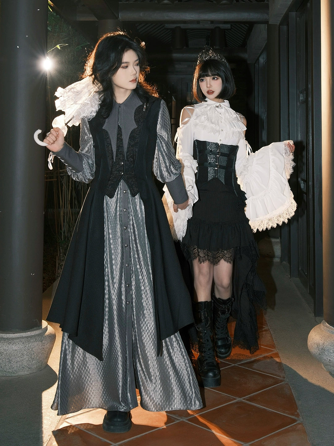 MILU ORIG~He/She is the Dragon~Ouji Lolita Shirt and Gothic Lolita Skirt Suit