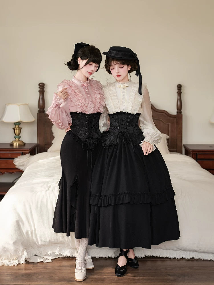 Blake - Boning Gothic Lolita Mermaid Skirt, Lifted-hem SK