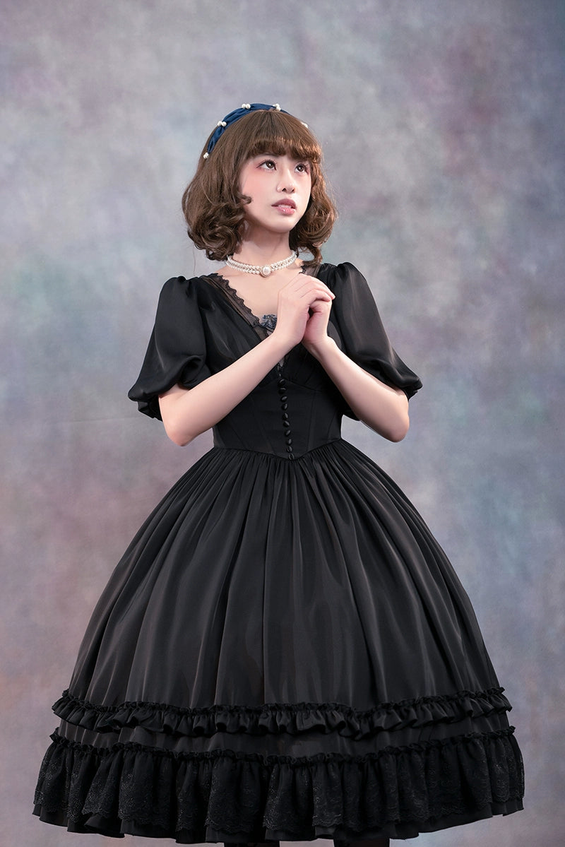 Fantastic Wind~Iris Covenant~Vintage Lolita Dress Elegant OP Dress   