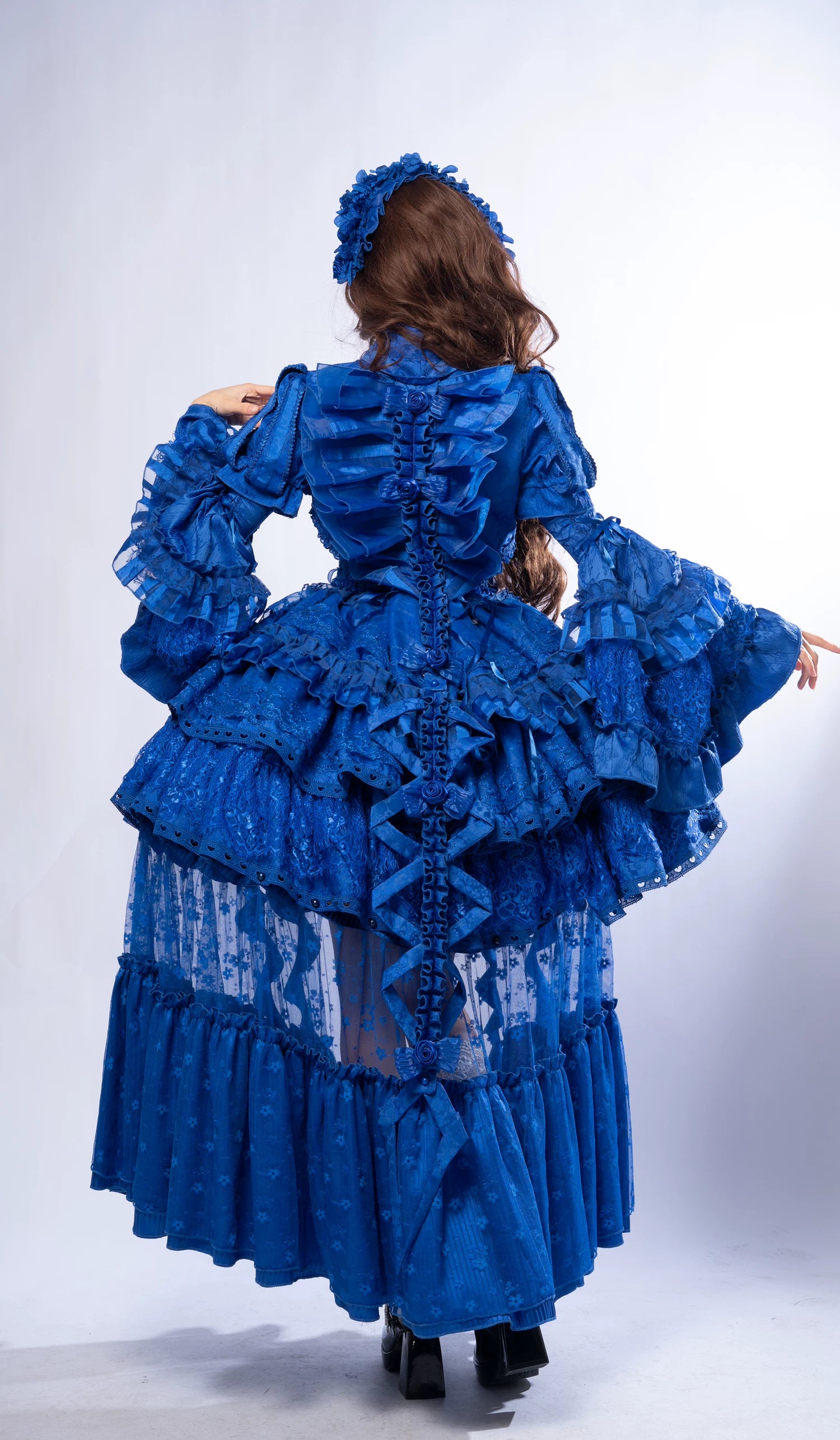 Caliburn - Gothic Lolita JSK Dress, Bolero Set with Detachable Sleeves