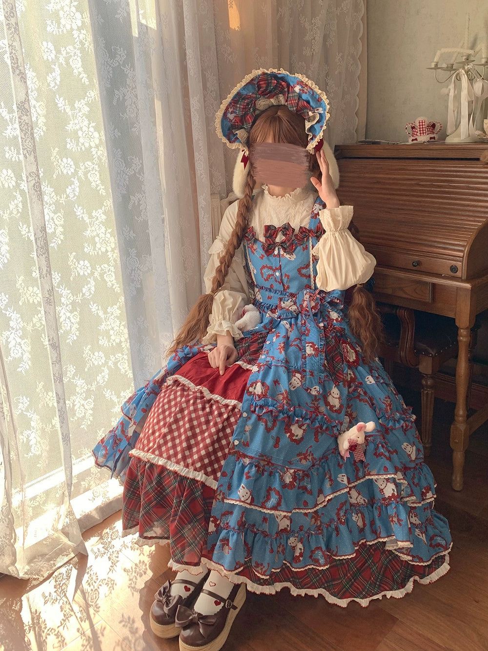 Miss Point - Forest Berry Bunny - Sweet Lolita JSK Elegant Bunny Print Dress 41972:721026