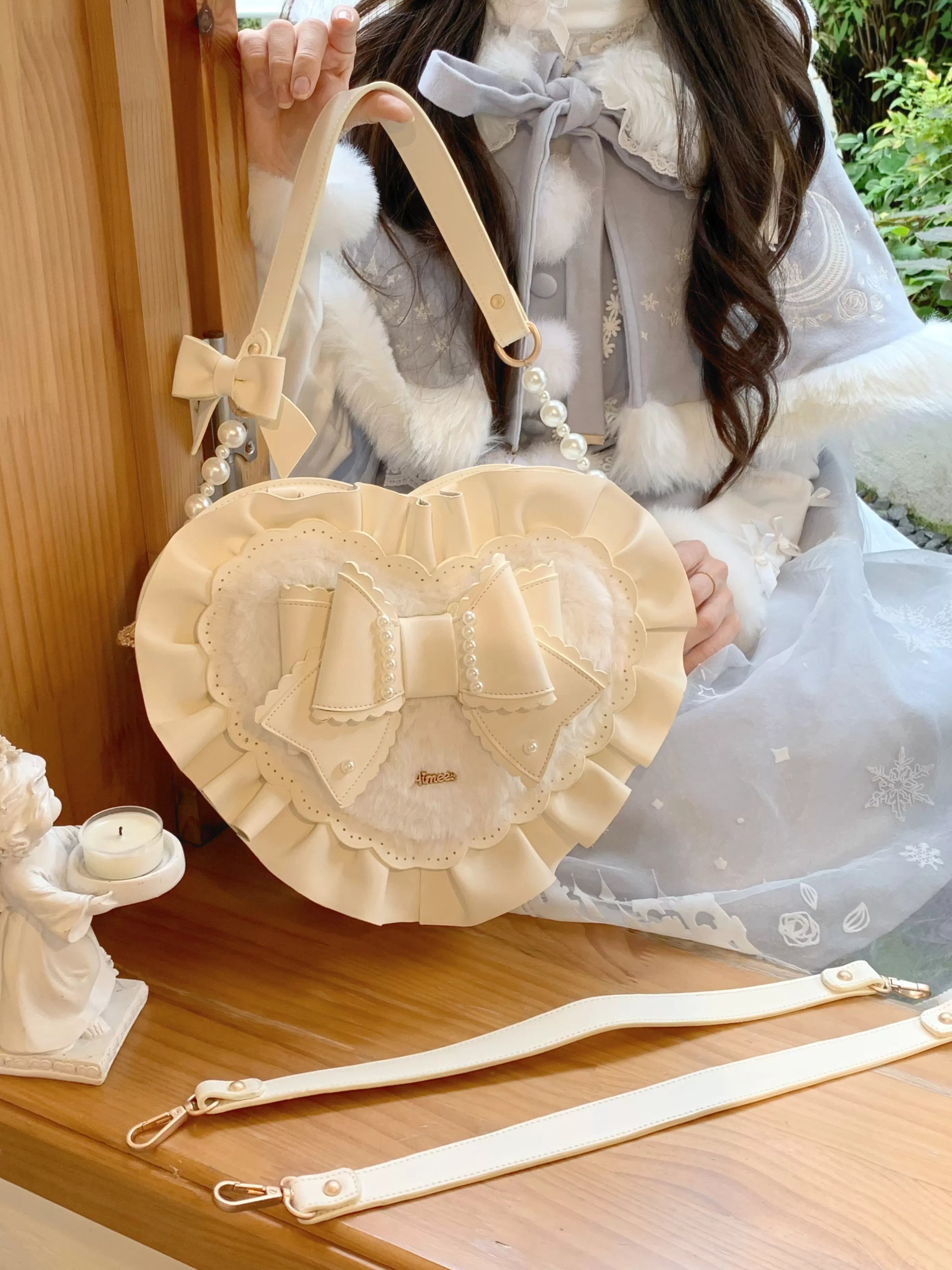 Small Gift Box - Sweet Lolita Heart Handbag, Bow Accent 44535:811732