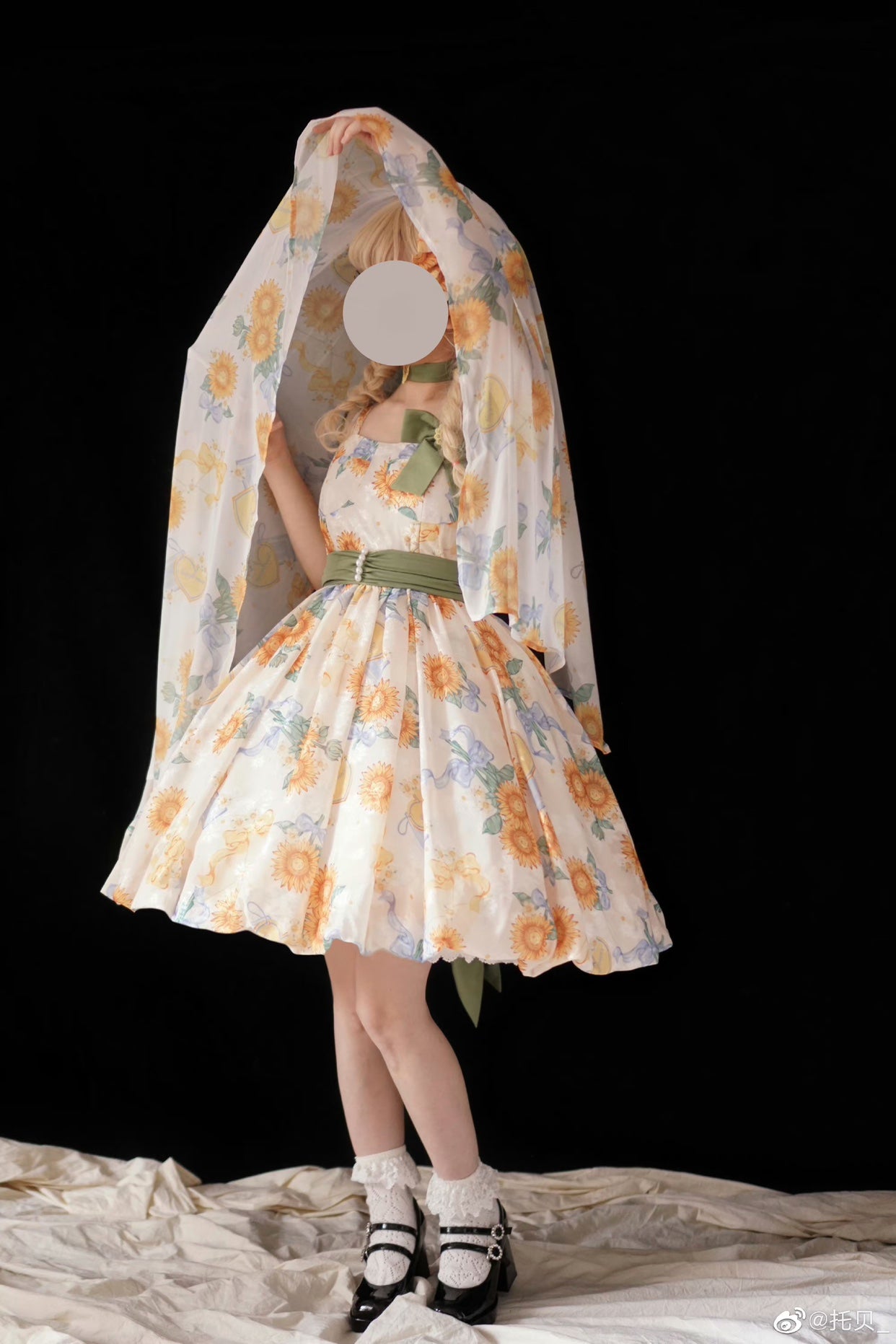Akiyama Future Studio~Sunflower Print Lolita JSK Dress in Breathable Light Fabric 42790:753529
