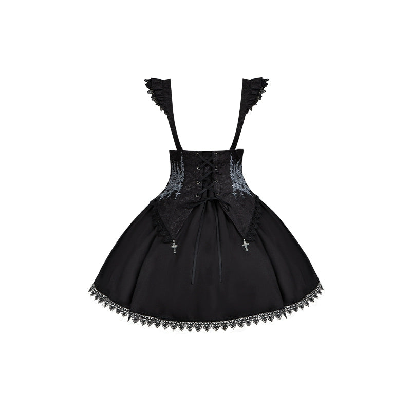 With PUJI~Thorny Night~Gothic Lolita Bust-supporting Skirt With Removable&Adjustable Strap (L M S) 43203:770712
