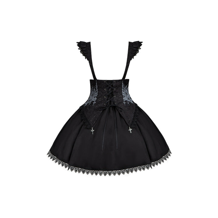 With PUJI~Thorny Night~Gothic Lolita Bust-supporting Skirt With Removable&Adjustable Strap (L M S) 43203:770712