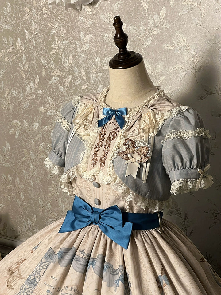 Alice Girl~Sea Salt Fairytale~Sweet Doll-like Lolita OP Animal Printed Lolita Dress 40674:672812