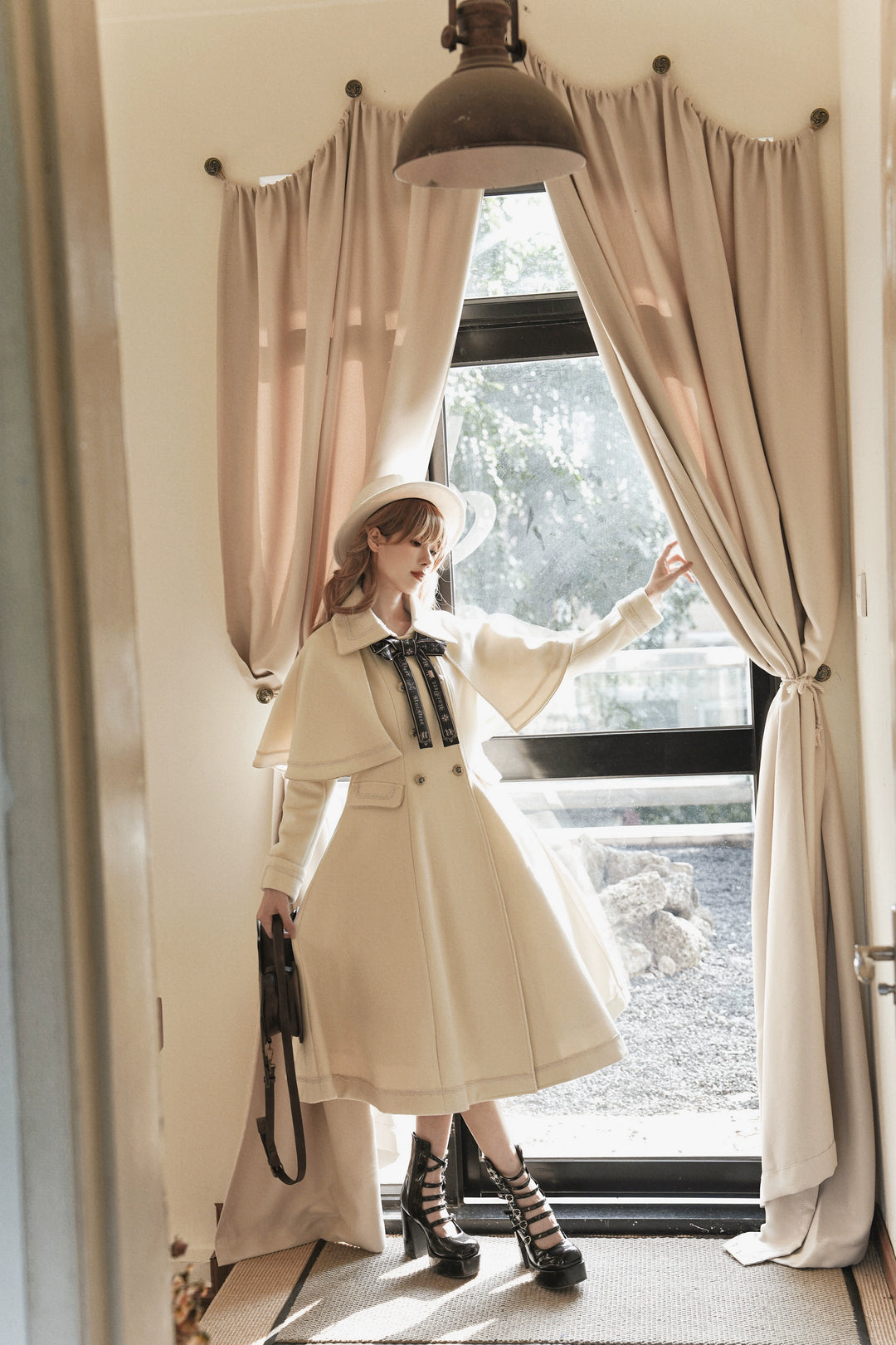 Unideer~Galaxy Traveler~Classic School Lolita Overcoat with Detachable Cape and Bow