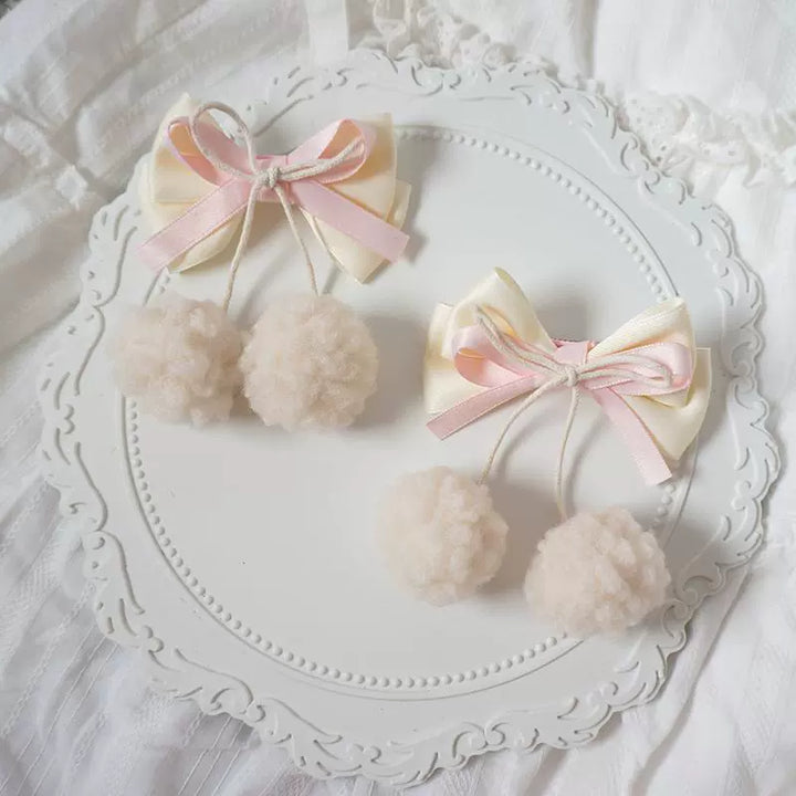 MaoJiang Handmade~Sweet Lolita Accessory Bow Hair Clip and Brooch