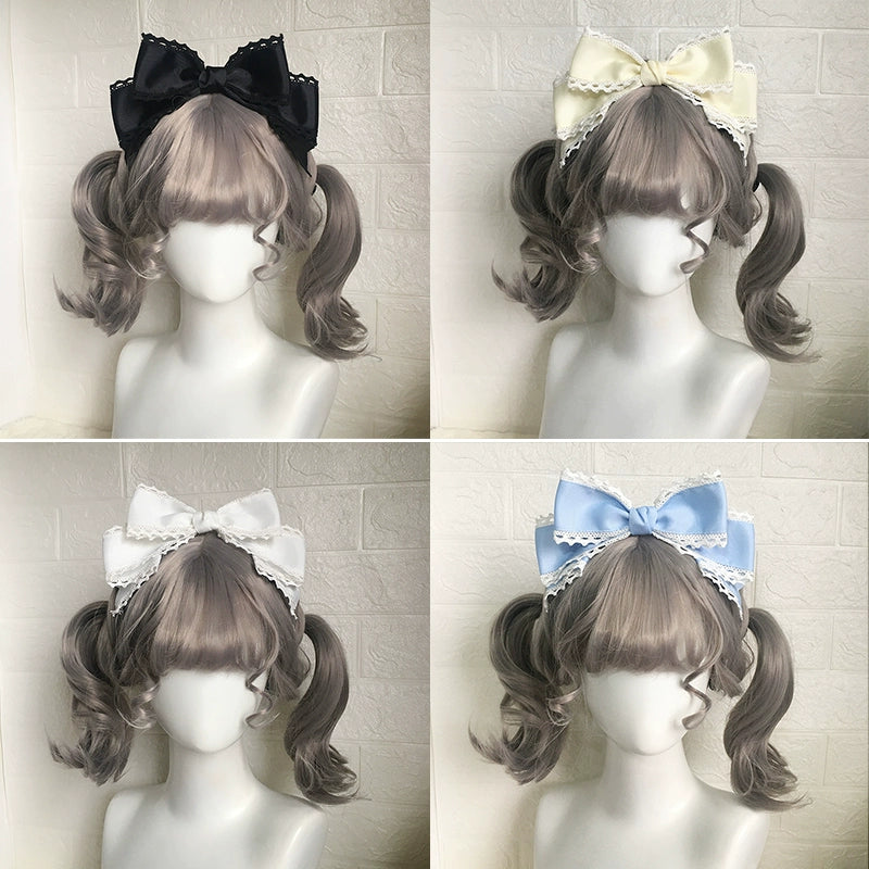 Qingyi Handmade~Sweet Lolita KC Multicolor Bow Lolita Headwear Customized Satin version with color change(add a note: color+regular or enlarged version)  