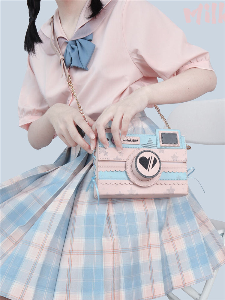 Milk Tea Bear Sweet Lolita Bag Pearl String Bag star camera bag  