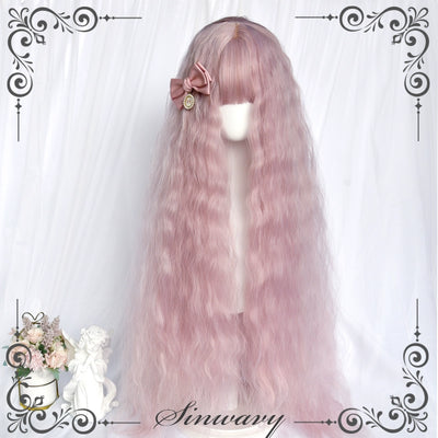 Sinwavy~Waltz~Elegant Lolita Long Curly Wig Multicolors pink  