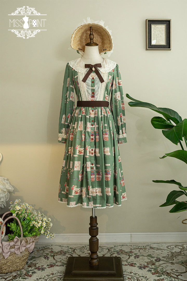 (Buyforme)Miss Point~Forest Lolita Lantern Sleeve OP Casual Dress