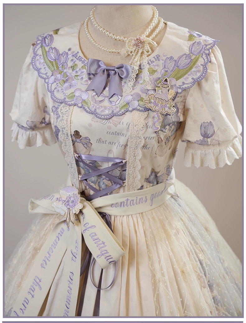 NanShengGe - Purple Memoirs - Floral Themed Classic Lolita Accessory