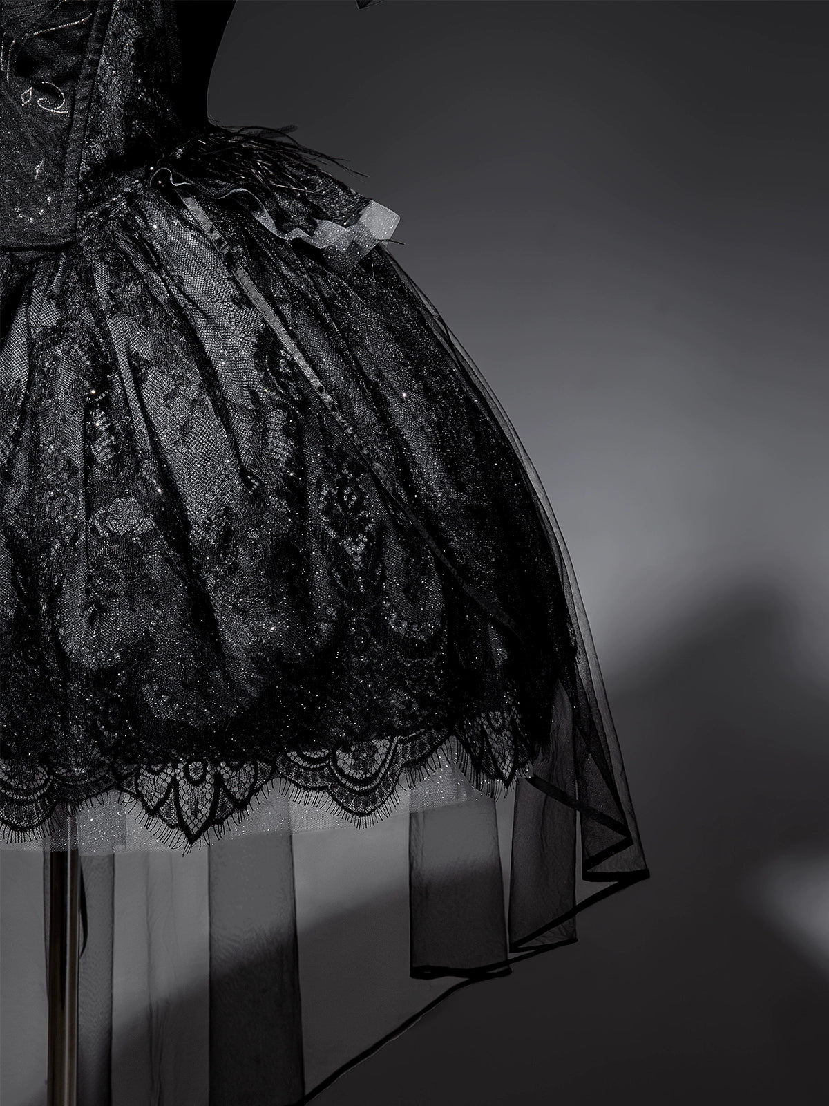 Your Princess - Star Swan Dream - Black Gothic Lolita JSK Dress, Swan Embroidery 43363:798601