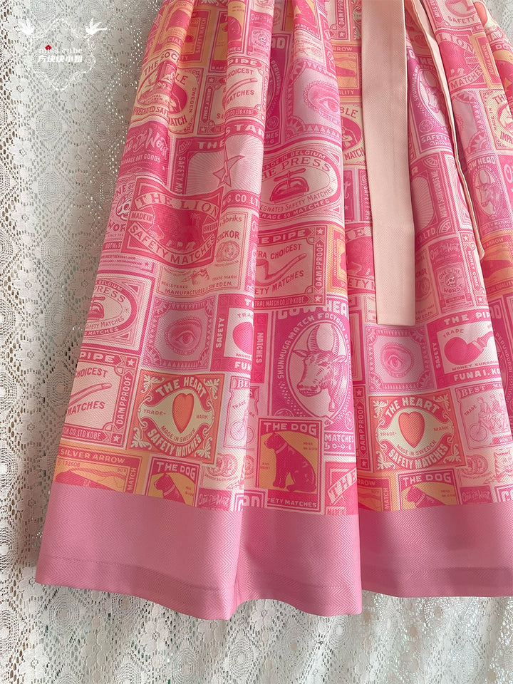 Miss Cube - Antique Label - Retro Lolita JSK Dress Print Daily Dress 35662:498764