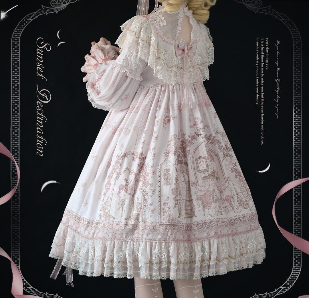 Two Rural Cats~Sunset Realm Lolita Bride Gorgeous OP FS   