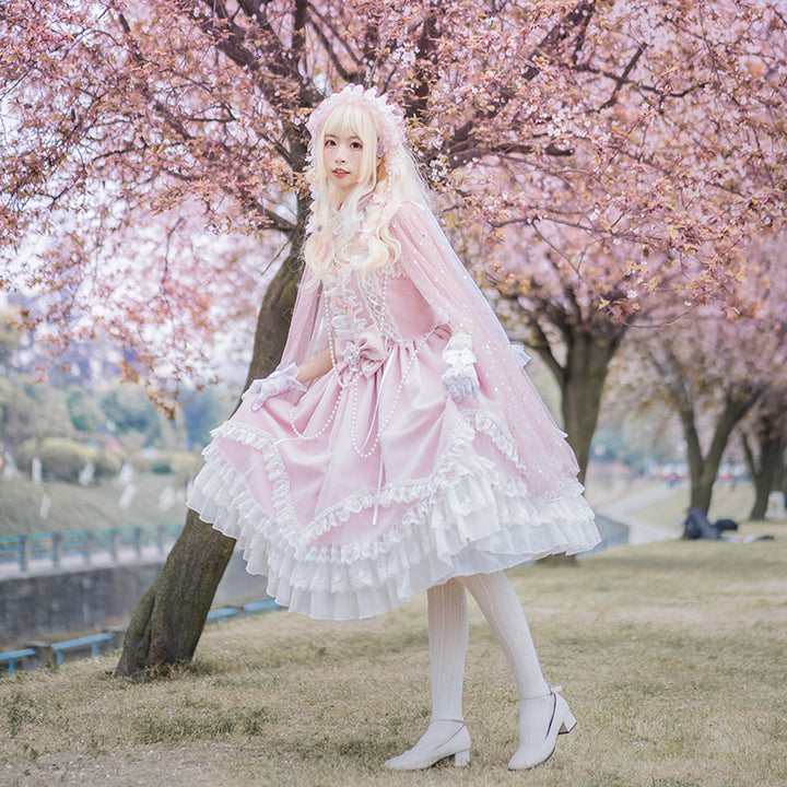 (Buyforme)Fairy Tales~Fate Quartet Bridal Lolita Gothic Accessories Blouse pink Free size petticoat