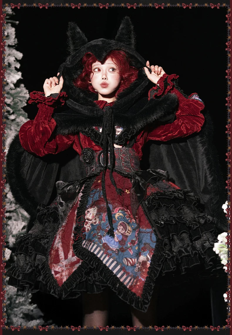 Werewolf Slayer - Gothic Lolita Shirt & Suspender SK Dress Set, Tiered Skirt 44541:812001