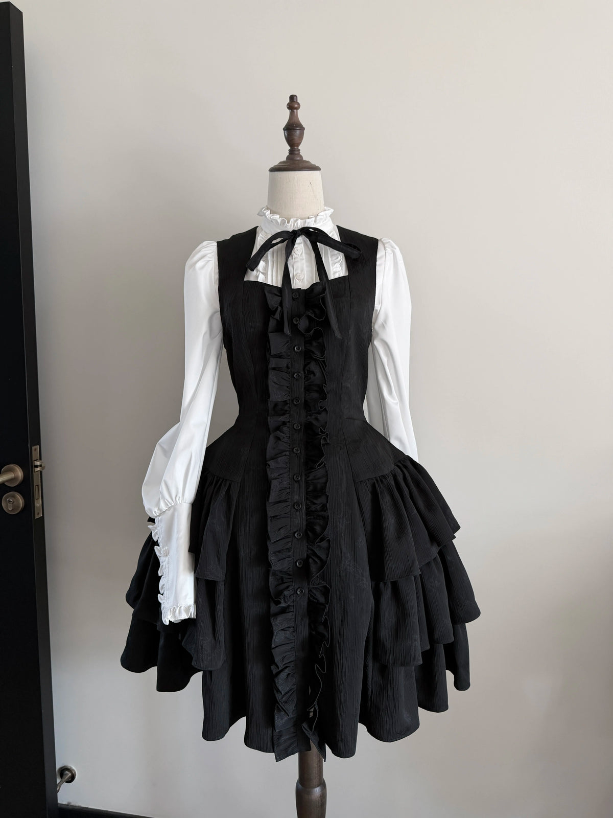 Twilight Serenade - Elegant Gothic Lolita JSK Dress, Tiered Ruffle 46026:873027