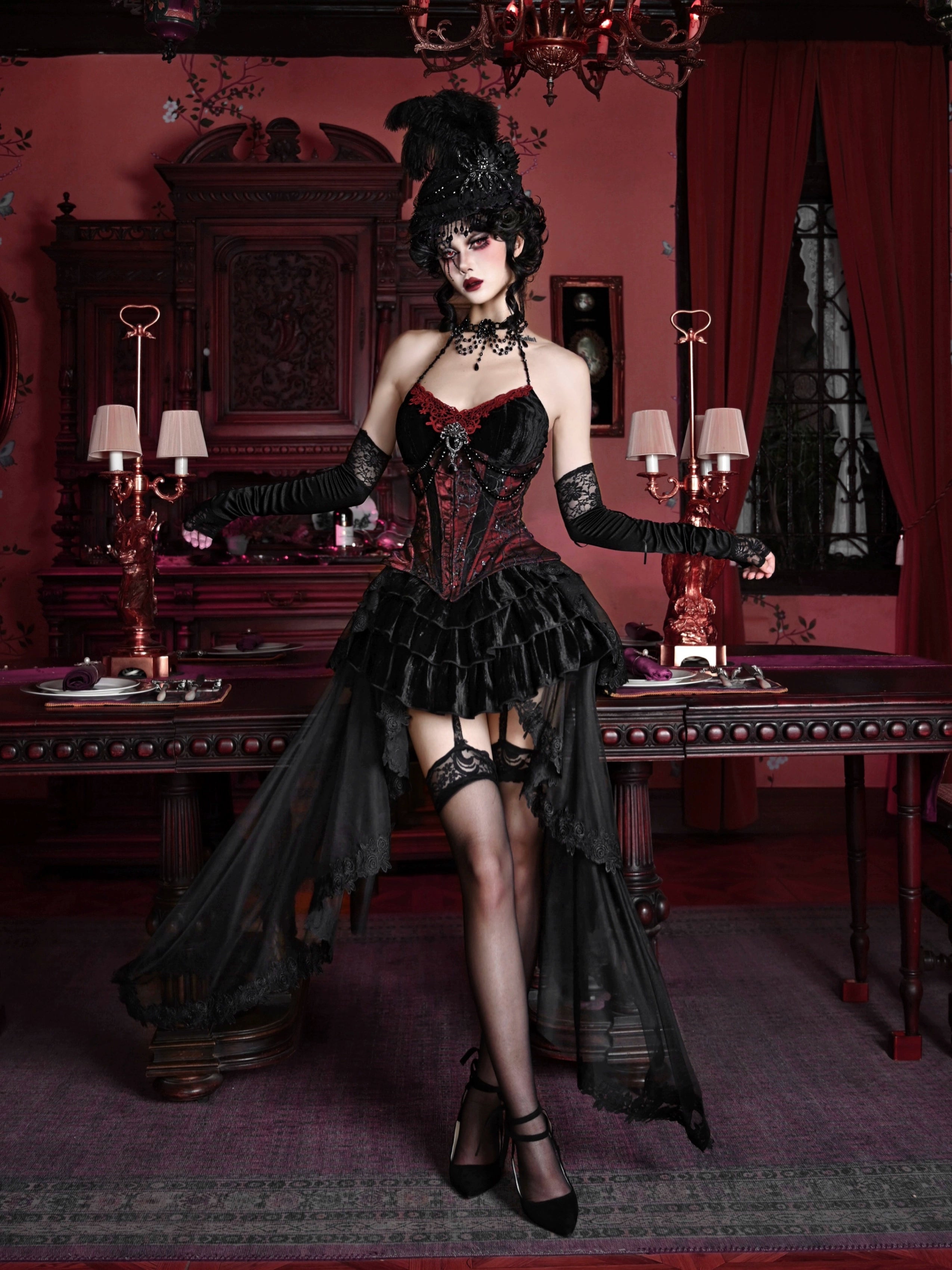 Blood Supply - Duchess - Velvet Gothic Lolita Dress, Corset & Skirt