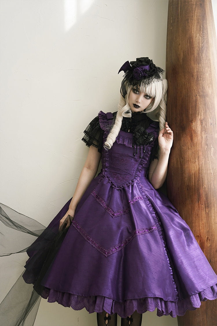 LittlePlum~Gothic lolita JSK Dress Solid Color S Purple · JSK 