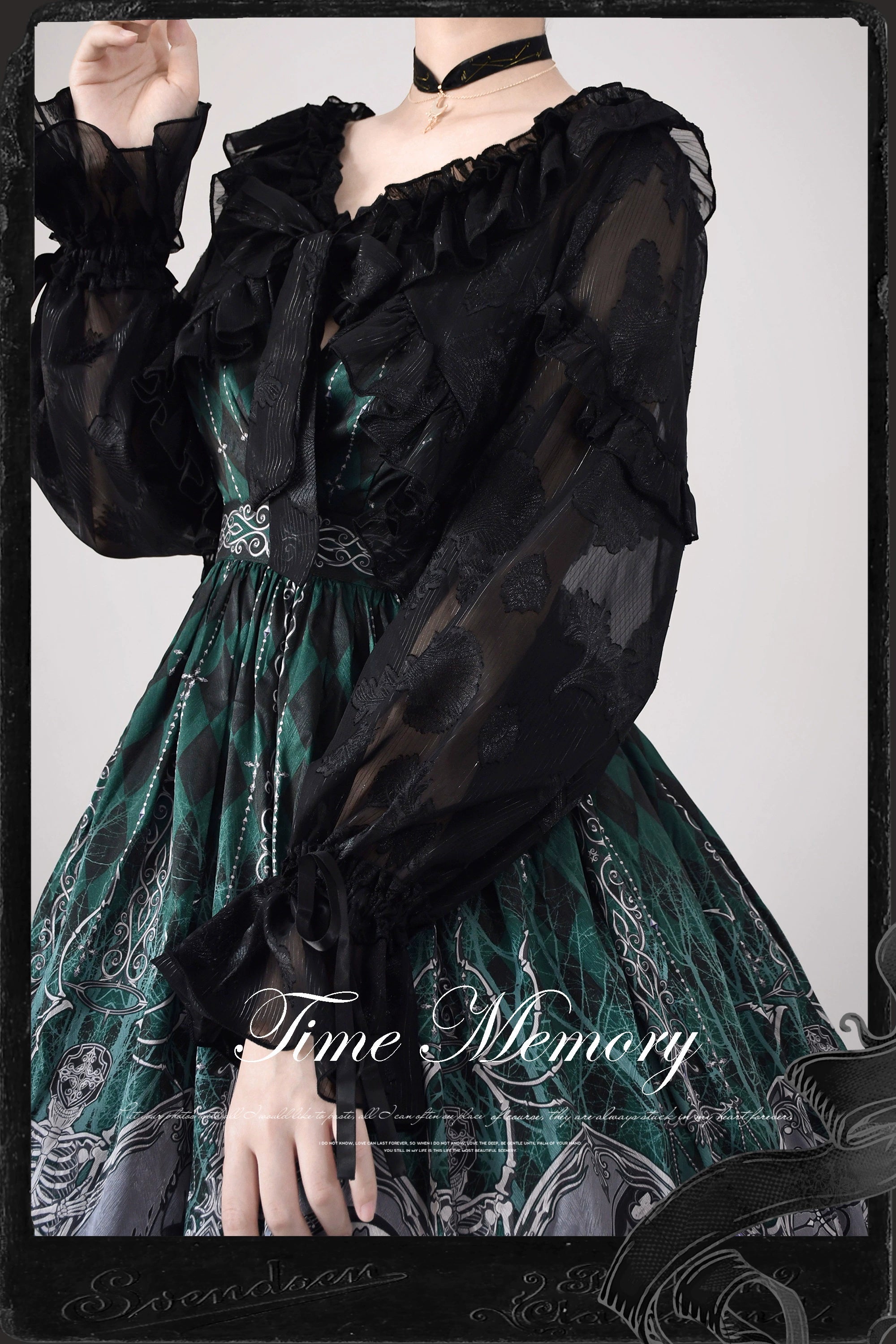 Time Memory~Xianbei~Sweet Lolita Chiffon Lantern Sleeve Cardigan with Bow 34598:463010