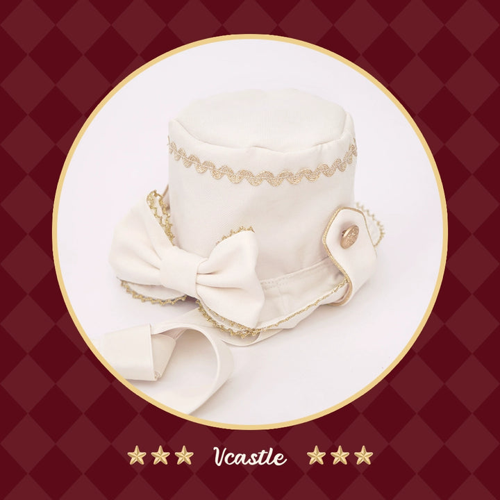 Vcastle~Circus~IP Collab Sweet Lolita Accessories Circus Lolita Headdress Apricot top hat only