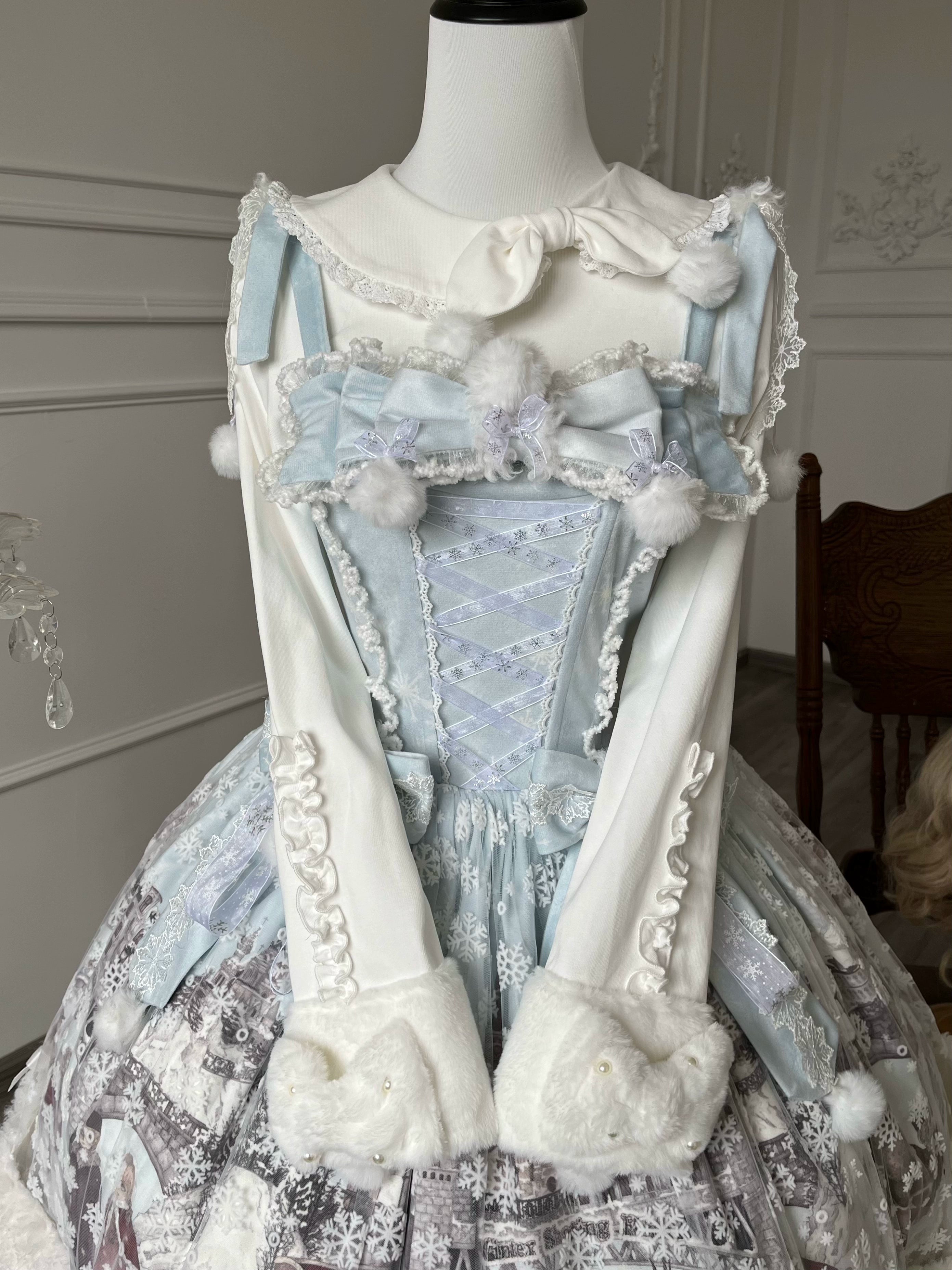 Jiuniangtutao - Edelweiss Moment - Fluffy Sweet Lolita JSK, Snow Details 44264:801710