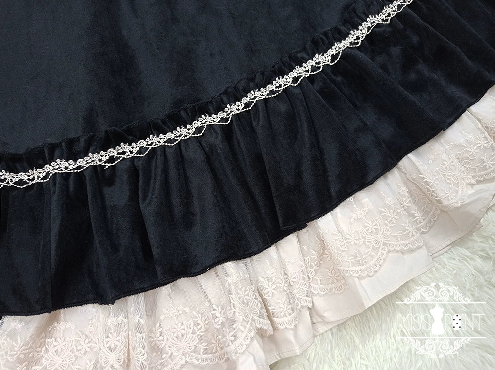 (BFM)Miss Point~Customized Lolita Dress Vintage Elegant Velvet OP Dress 32520:391616
