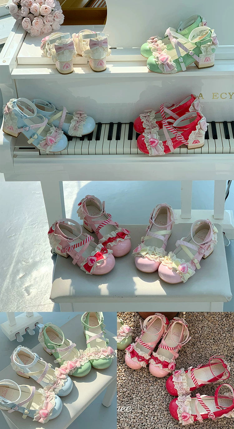 Strawberry Limited - Sweet Lolita Mary Jane Shoes, Strawberry Print 45984:870706