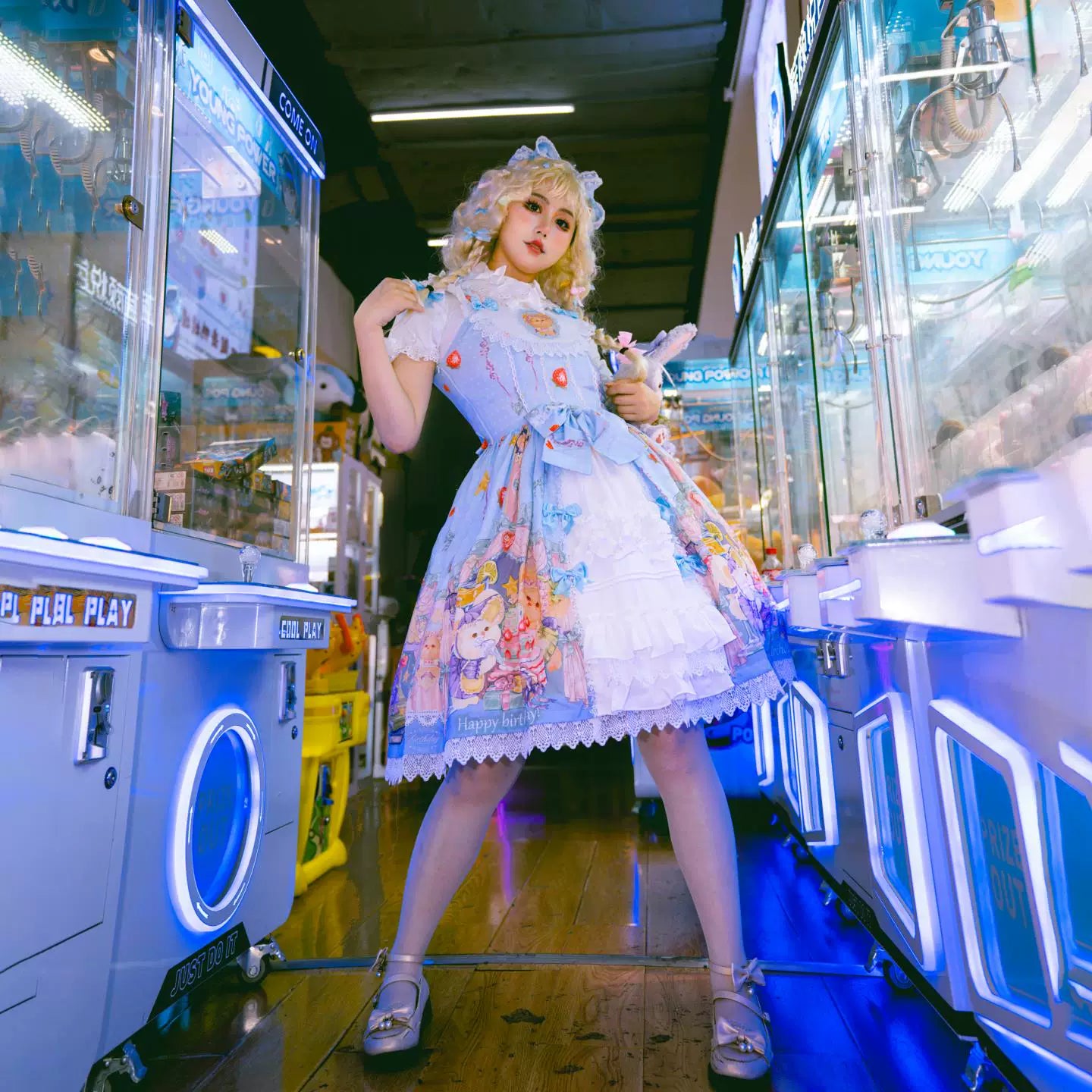 Qiqi Birthday Party - Plus Size Printed Sweet Lolita JSK, Front-open Design 45854:865274